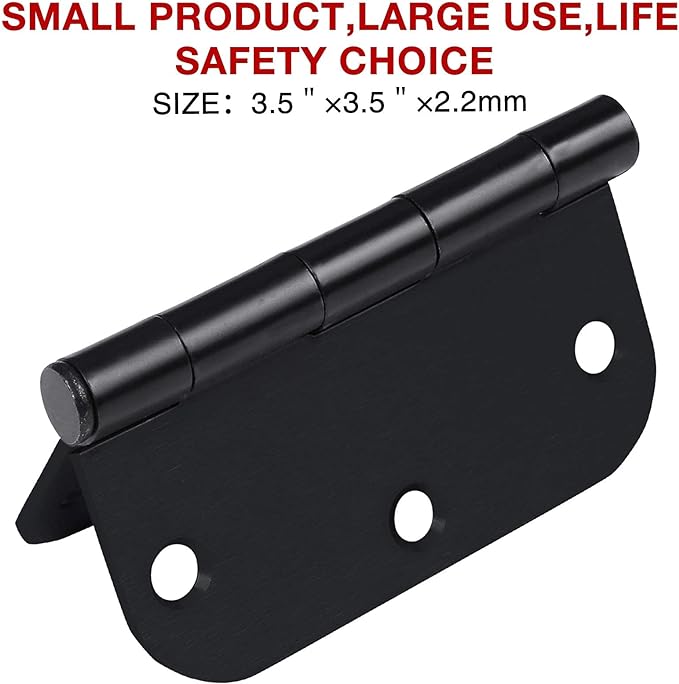 42 Pack Matte Black Door Hinges 3.5 Inch 5/8" Radius, Interior 3 1/2" Bi-fold - Image 5