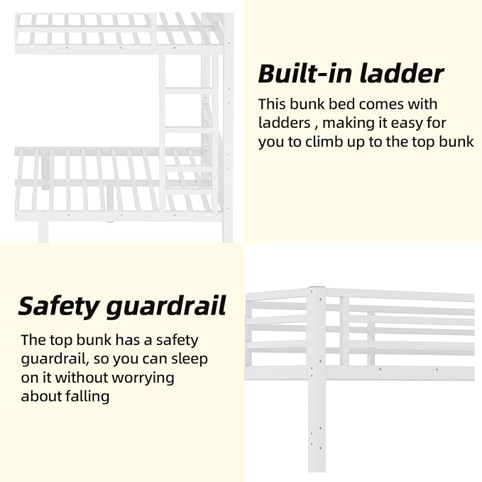 Full XL Bunk Bed Frame, Heavy Duty Metal Loft Bed - Image 5