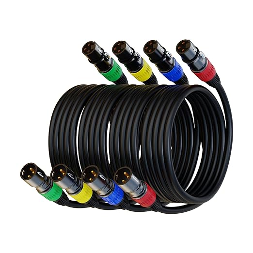 AuxLink XLR Cables, XLR Microphone Cable 25 ft 4 Pack by AuxLinkcable