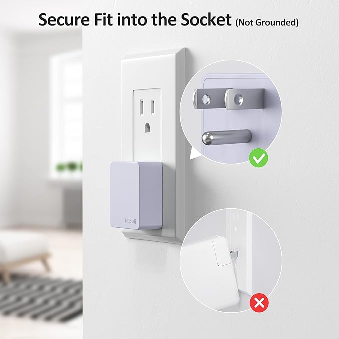 Nekmit Flat USB Wall Charger, Dual Port Slim USB Wall Charger - Image 3