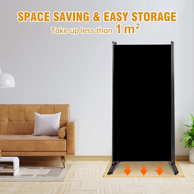 3 Panel Folding Privacy Screens, 6 FT Tall Wall Divider - Image 4