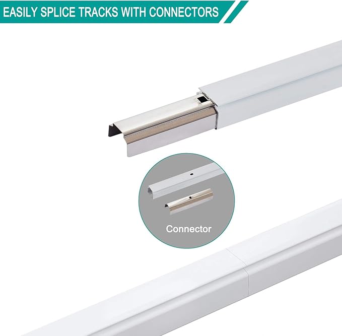 ChadMade Ceiling or Wall Mount Curtain Track Kit - 6ft Adjustable Length Drape - Image 6
