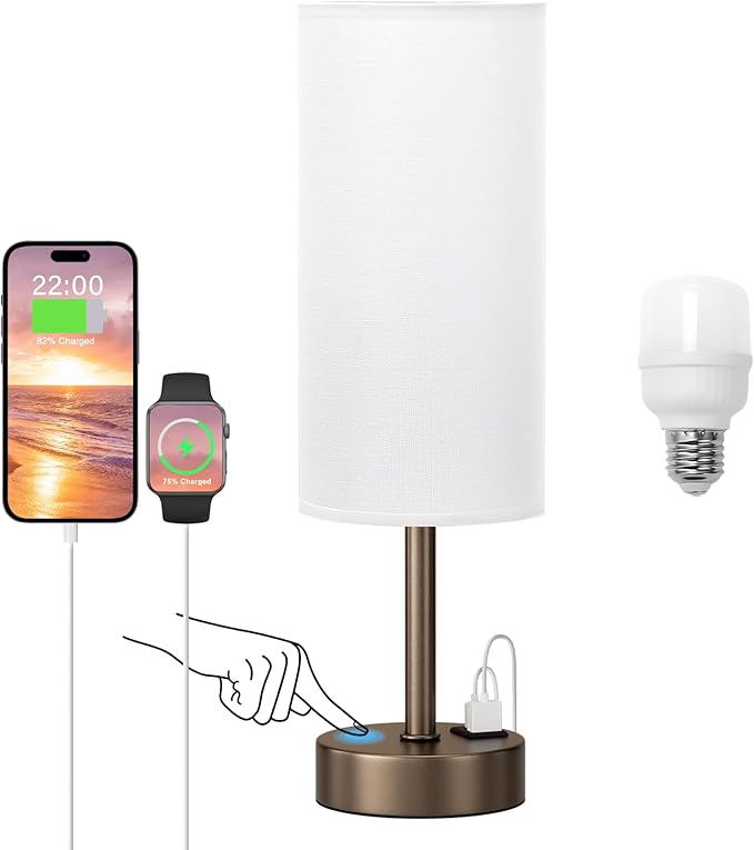 Bedside Touch Table Lamps for Bedroom Nightstand by DicooolDirect