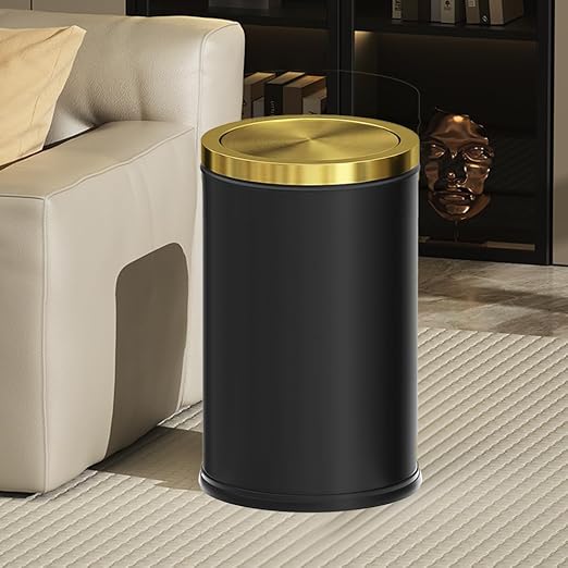 4.7 Gallon/18L Stainless Steel Bathroom Trash Can, Elegant Waste Basket - Image 2