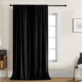 Joydeco Velvet Curtains 84 inch 1 Panel, Long Luxury Black Blackout Thermal by JOYDECO