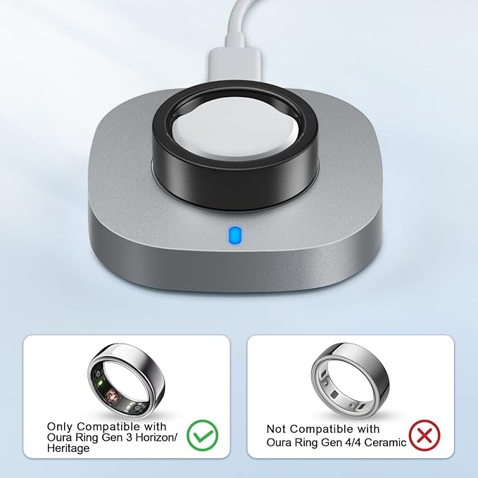 ZOOROO Charger Compatible with Oura Ring Gen 3 Size 8, Fast Charging Dock with - Image 2