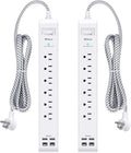 2 Pack Power Strip, 12FT Long Extension Cord, Surge Protector by Mifaso
