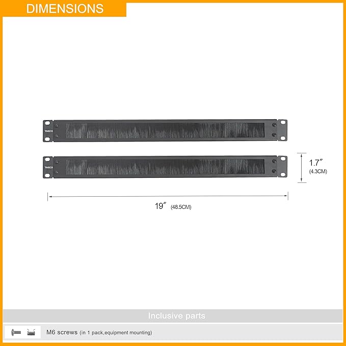 RIVECO 1U Brush Panels for Rack Cable Management, Server Rack Cable Organizer - Image 4