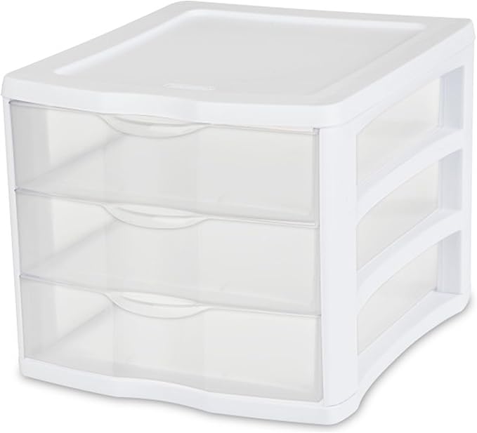 Sterilite 4-Pack 3 Drawer Unit, Plastic Desktop Organizer - Image 6