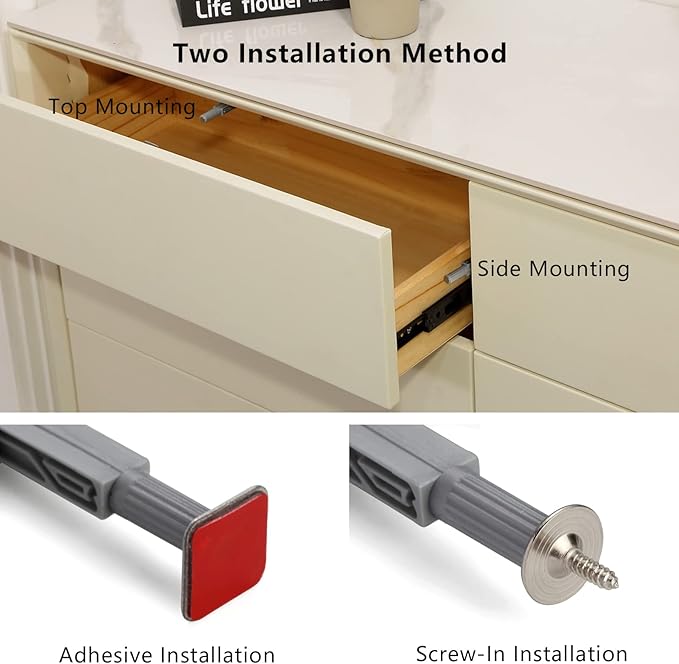 Push to Open Door Latch, 5 Pack Magnetic Push Latches, Adhesive Heavy Duty - Image 3