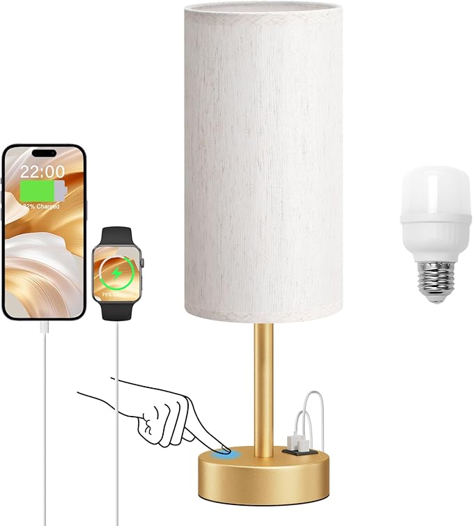 Dicoool Elegant Gold Touch Table Lamp, Modern Wedding Gift by DicooolDirect