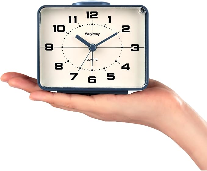 Retro Analog Alarm Clock, Battery Operated, Nightstand, Lighted on Demand and - Image 2