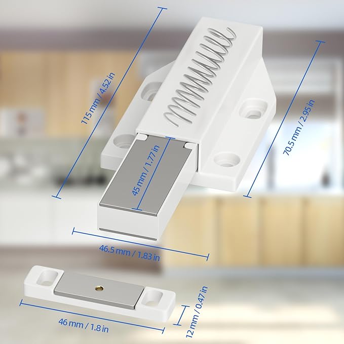 Push to Open Drawer Latch Jiayi 6 Pack Heavy Duty Magnetic Cabinet Latches - Image 2