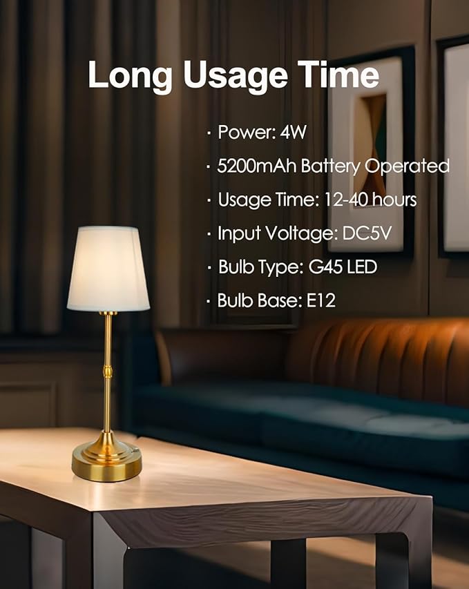 Cordless Table Lamp, Rechargeable Table Lamp - Image 4