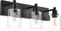 TODOLUZ Industrial Wall Sconce Lighting in Matte Black Finish, 3-Light Bathroom by TODOLUZ
