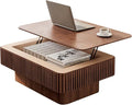 Lift Coffee Table with Storage & Adjustable Height, Solid Wood Coffee Table by FGXJY