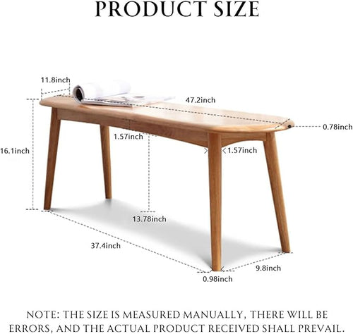 100% Solid Oak Dining Bench, Wood Bench - Image 2