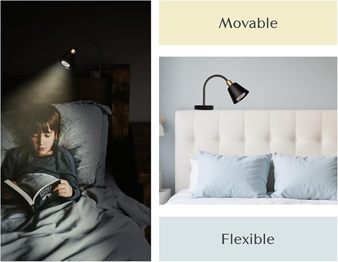 Solfres Patented Innovative Design Headboard Reading Light. No Drilling Golden - Image 2
