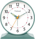 4.5" Antique Retro Analog Alarm Clock, Small Silent Bedside Desk Clock by Tinload