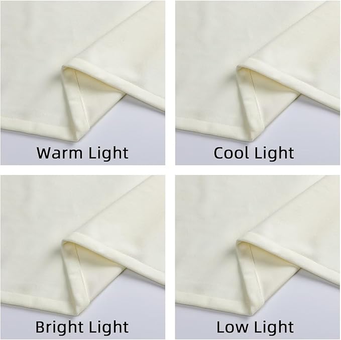 Joydeco White Velvet Curtains 63 inch Length 2 Panels, Luxury Blackout Rod - Image 7