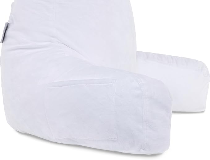 Husband Pillow White, Original Reading Pillow in Bed Rest Chair, Shredded - Image 8