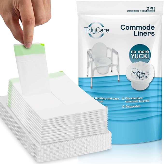TidyCare Disposable Bedside Commode Liners and Pads by TidyCare