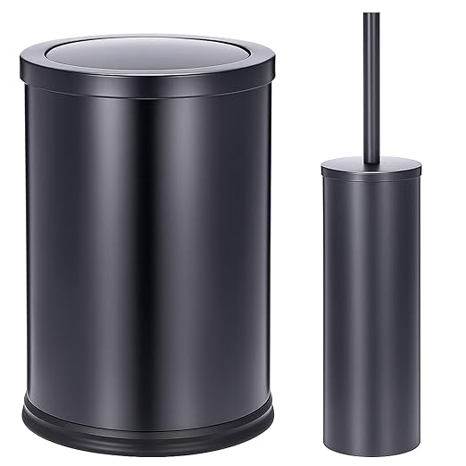 Maxdot 2 Pcs Black Bathroom Trash Can by Maxdot
