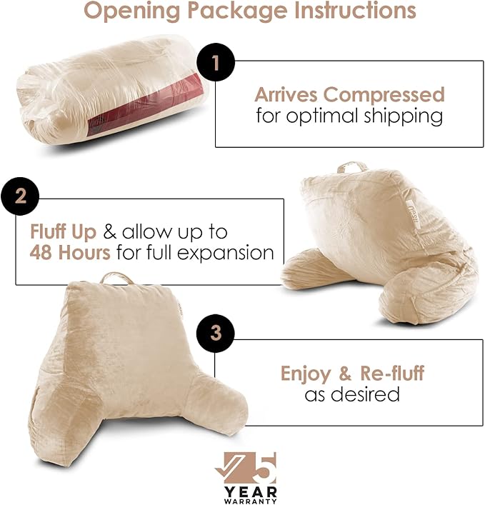 Nestl Reading Pillow with Shredded Memory Foam, Designed - Image 2