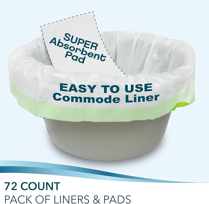 TidyCare Disposable Bedside Commode Liners and Pads - Image 3