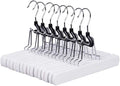 Amber Home 10 Pack White Wooden Pants Hangers, Wood Clamp Hangers by AmberHome