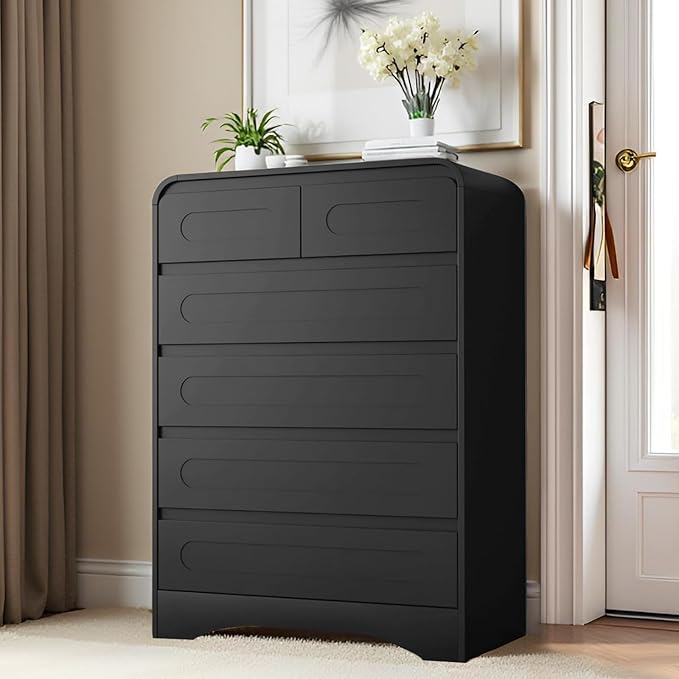 Tall Dressers for Bedroom, 6 Drawers Dresser & Chest of Drawers by SOLACEFURNITURE