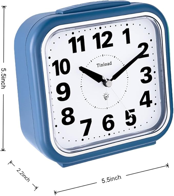 5.5" Large No Ticking Analog Alarm Clock, Silent Readable - Image 4