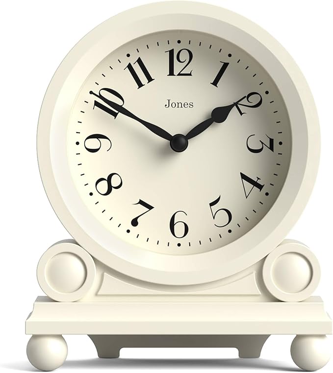 JONES CLOCKS® Maida Vale Mantel Clock | Small Traditional Desk Clock | Pale by JONESCLOCKS
