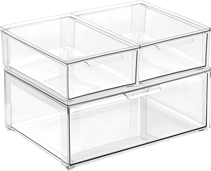mDesign Plastic Stackable Closet Storage Organizer Bin Containers - Image 8