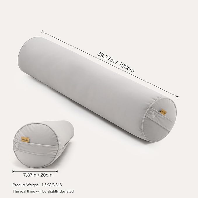 Long Pillow for Bed – Round Bolster Pillow for Adults, Body Pillow for Sleeping - Image 2