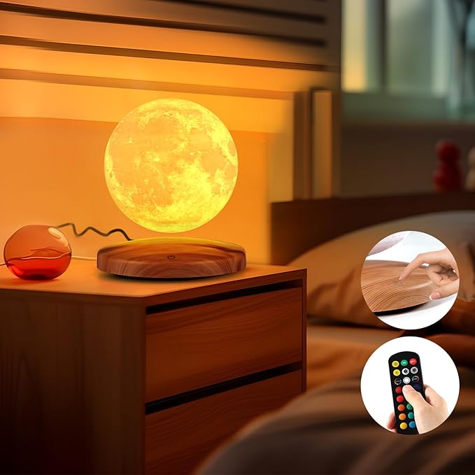 Levitating Moon Lamp Galaxy Lamp 6 inch 18 Colors LED 3D Moon Light, Remote & - Image 4