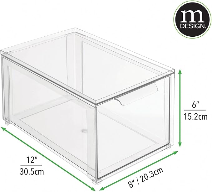 mDesign Plastic Stackable Bathroom Storage Organizer Bin - Image 3
