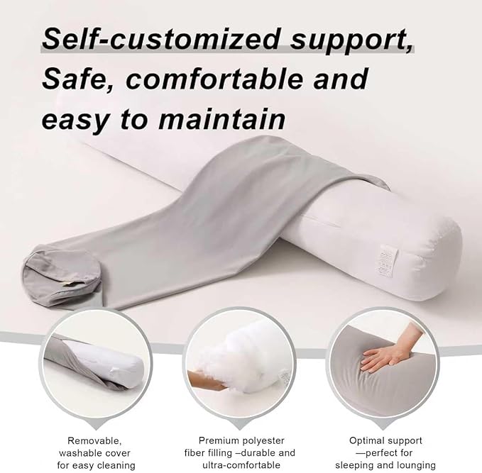 Cuddle Pillow – Body Pillow for Adults, Long Bolster Pillow for Bed, Soft & - Image 4