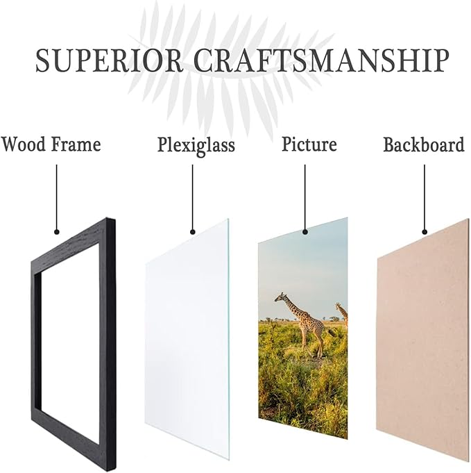 TKYGU 15x23 Picture Frame Set of 3, Wooden Frame Black - Image 4