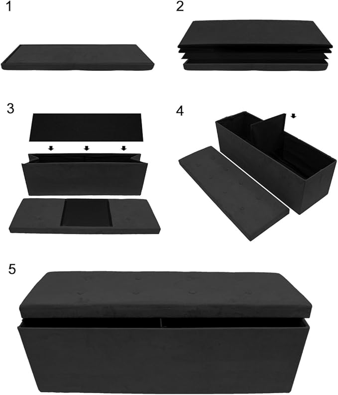 Sorbus Storage Ottoman Bench – for Living Room, End of Bed, Bedroom Bench 43 in - Image 8