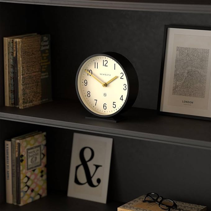NEWGATE® Q Mantel Clock | Modern Classic Round Mantel Clock | Black | - Image 5