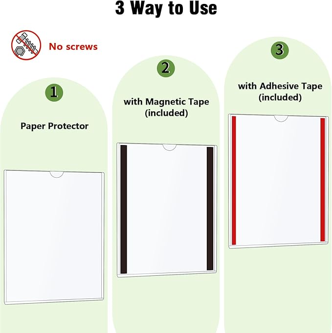Mutualsign 2 Pcs Wall Sign Holder 8.5"x11" Magnetic Sign Holder, Rigid Print - Image 5