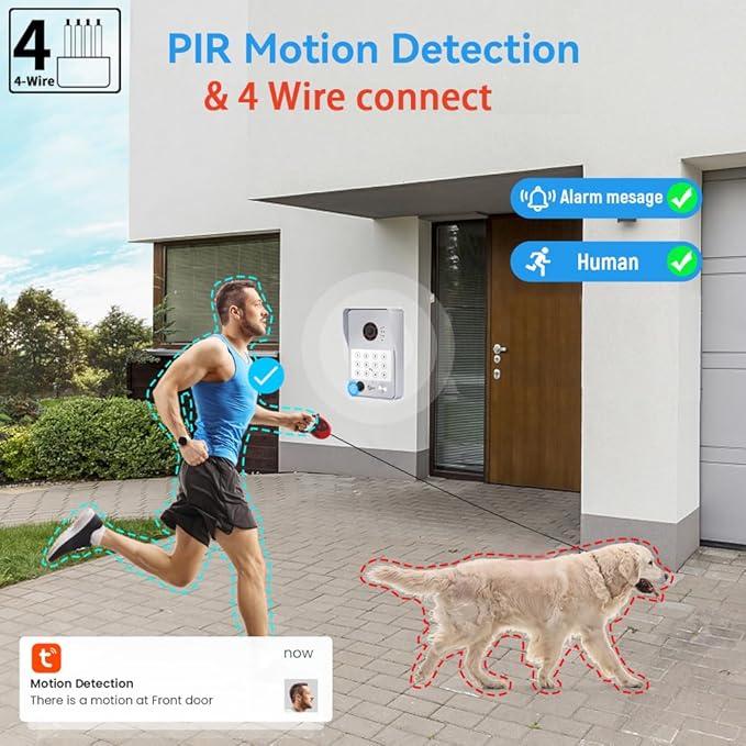 Wired Video Door Phone Apartment Intercom System, 7 Inch Touch Monitor - Image 3