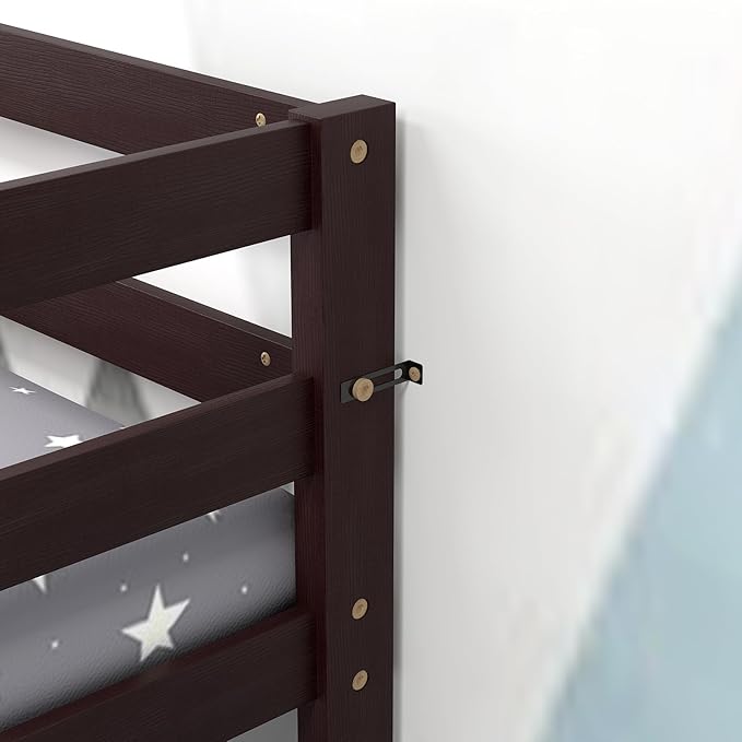 Giantex Bunk Bed Twin Over Twin, Solid Wood Bunk Bed - Image 9
