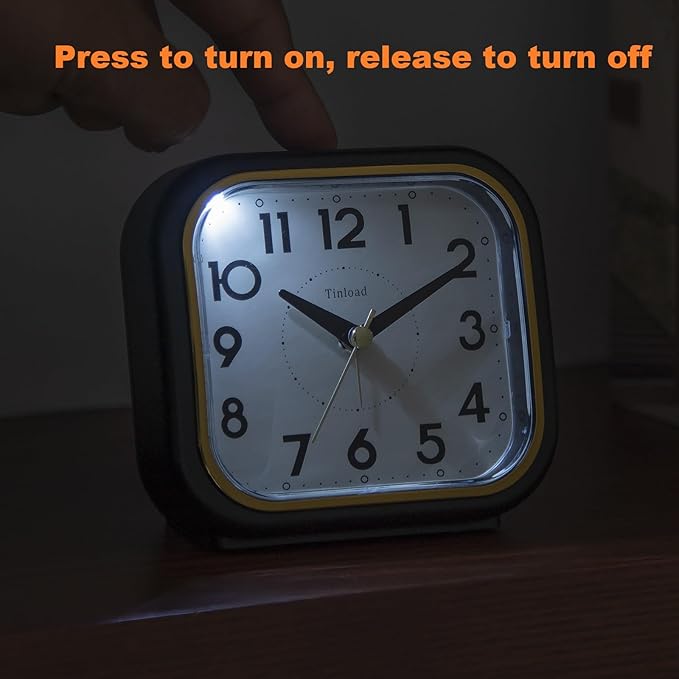 4.3" Retro Analog Alarm Clock • Silent Non Ticking • Gentle Wake • Beep Sounds - Image 5