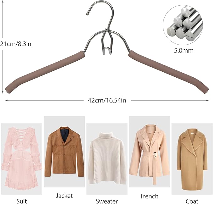 VWV Hangers, Space Saving Hanger, Heavy-Duty Stainless Steel Sweater and Shirt - Image 2