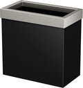 Gatco 1918SN Modern Rectangle Waste Basket, Matte Black and Satin Nickel Combo by Gatco