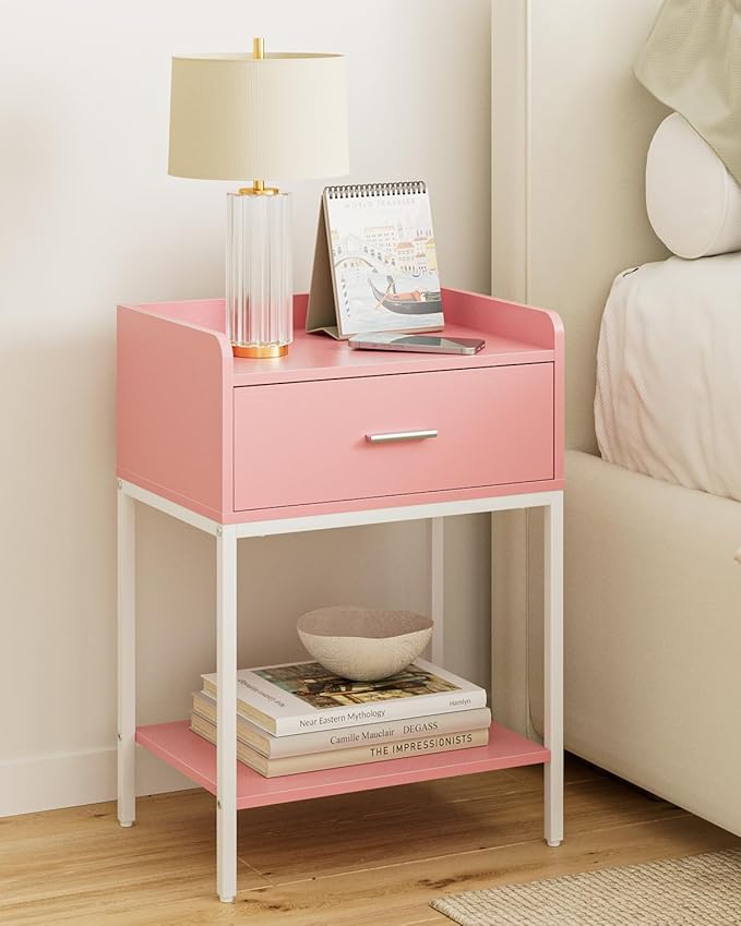 Masupu Nightstand, Bedside Table 3-Tier Modern Night Stand by Masupu