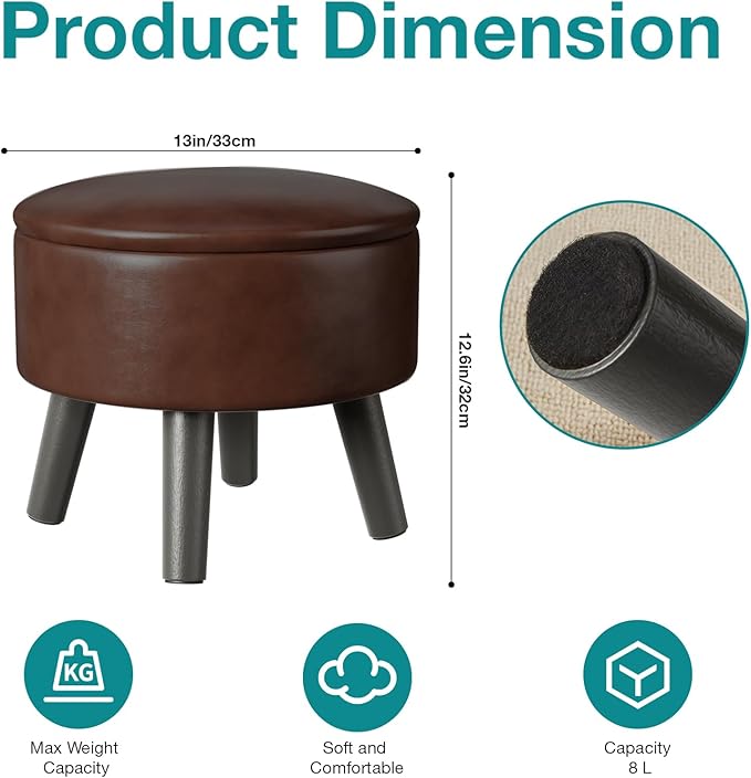 FIMIVIBI Small Foot Stool Ottoman - Image 3