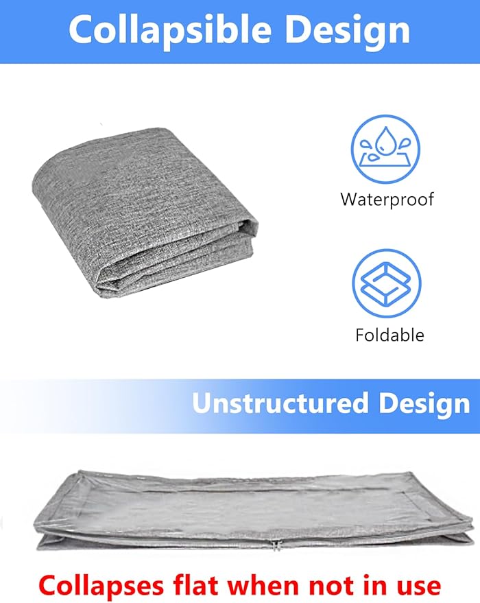 Low Profile Under Bed Storage, 3-Inch High Foldable Underbed Storage Bins - Image 3